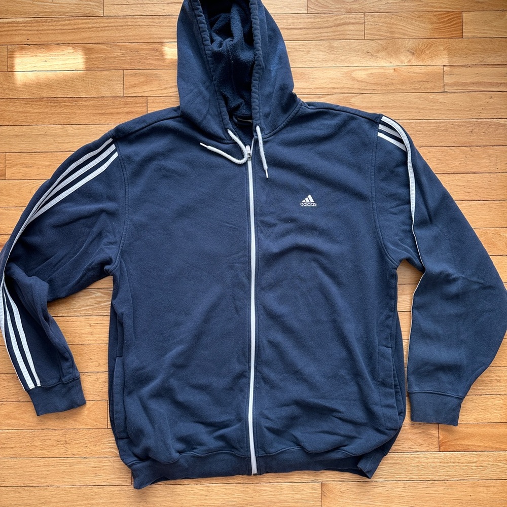 Adidas Men's Navy Hoodie Sweater
